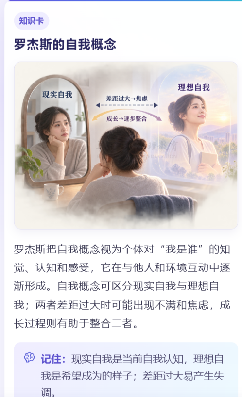 三級實務知識卡：羅傑斯的自我概念